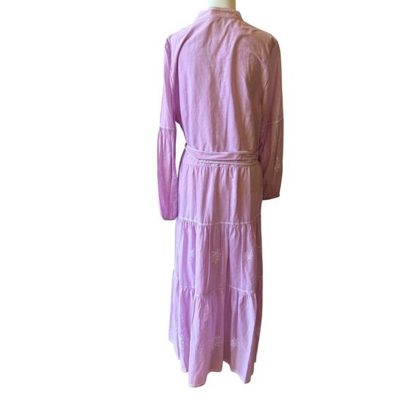 SOLD NICOBLU JACARANDA MAXI DRESS TIERED EMBROIDERED PRAIRIECORE COTTAGECORE L - Picture 5 of 12